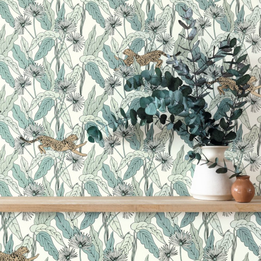 Papier peint intissé végétal vert amande et marron FANTASY WORLD - The Place to Be(d) par Caselio - 101770000