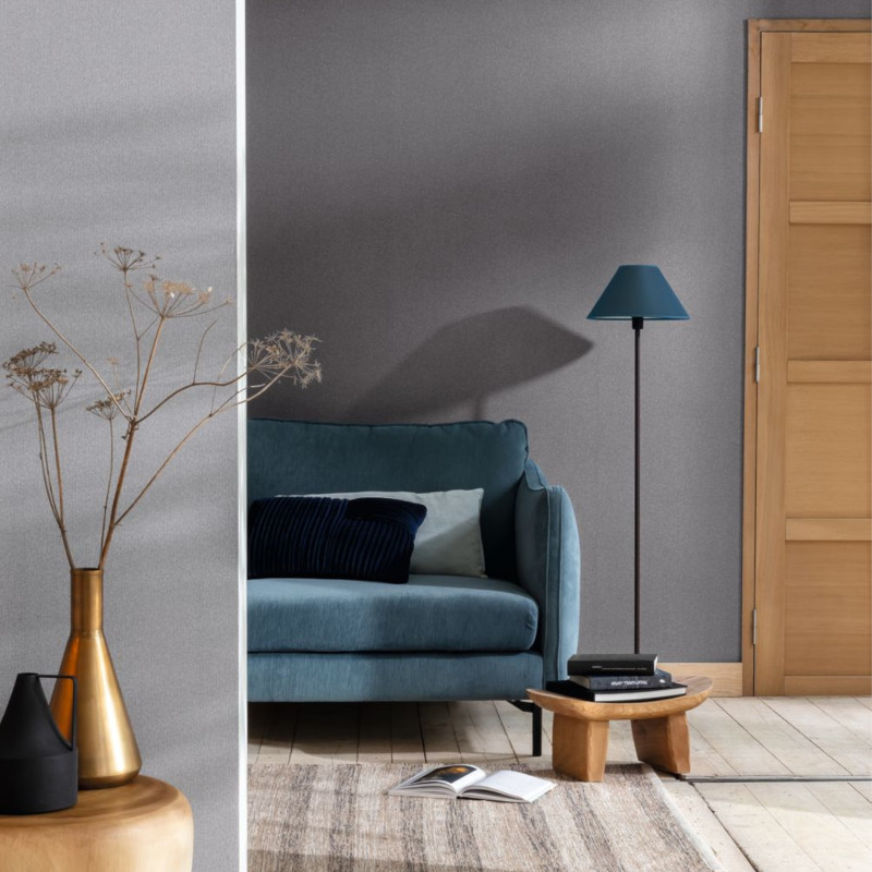 Papier peint vinyle sur intissé uni gris métallisé  SILVER - CHEVRON par Caselio - 102239190