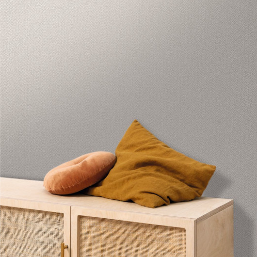 Papier peint vinyle sur intissé uni gris métallisé  SILVER - CHEVRON par Caselio - 102239190