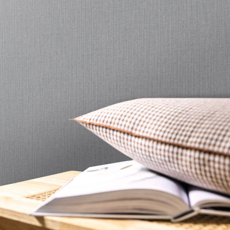 Papier peint vinyle sur intissé uni gris  SMOKED GREY - Natté par Caselio - 101569477