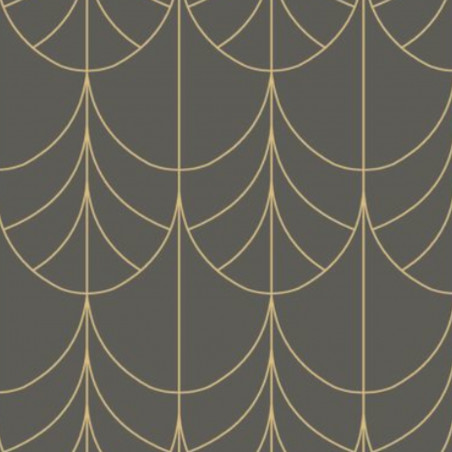 Papier peint intissé géométrique noir et doré FILAMENT - Belle époque par Casadeco - 82269512