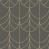 Papier peint intissé géométrique noir et doré FILAMENT - Belle époque par Casadeco - 82269512