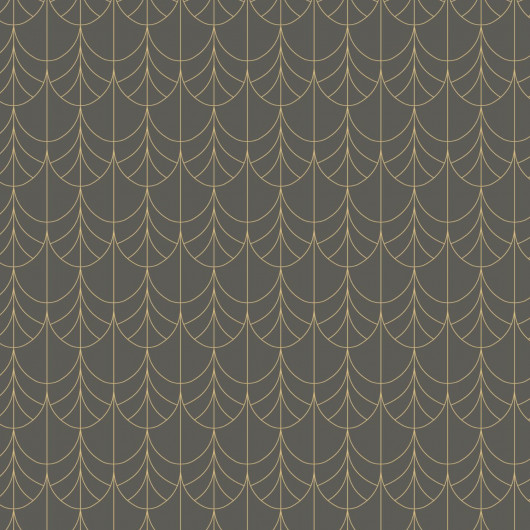 Papier peint intissé géométrique noir et doré FILAMENT - Belle époque par Casadeco - 82269512