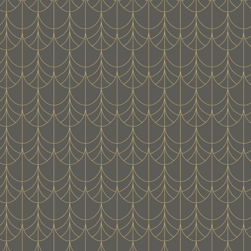 Papier peint intissé géométrique noir et doré FILAMENT - Belle époque par Casadeco - 82269512