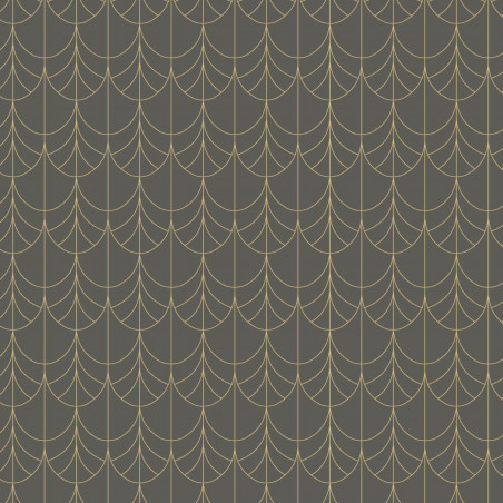 Papier peint intissé géométrique noir et doré FILAMENT - Belle époque par Casadeco - 82269512