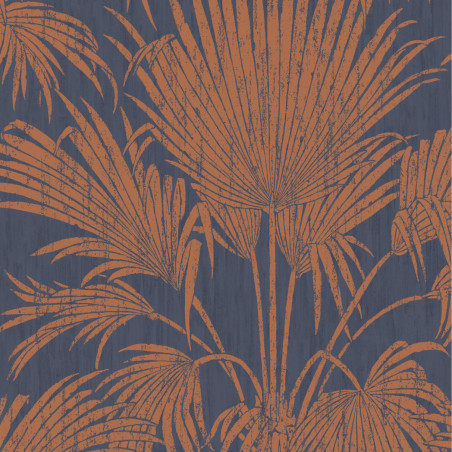 Papier peint intissé feuillage tropical cuivre JOSEPHINE FOIL - Belle époque par Casadeco - 82246415