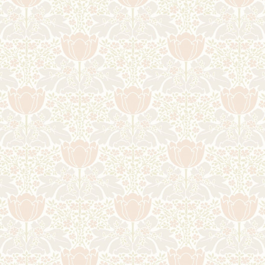 Papier peint intissé arabesques rose et vert pâle FOXTROT ROSE - Belle époque par Casadeco - 82237121