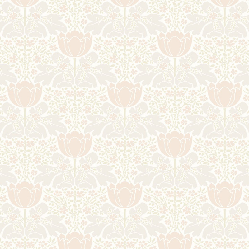 Papier peint intissé arabesques rose et vert pâle FOXTROT ROSE - Belle époque par Casadeco - 82237121