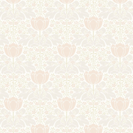Papier peint intissé arabesques rose et vert pâle FOXTROT ROSE - Belle époque par Casadeco - 82237121