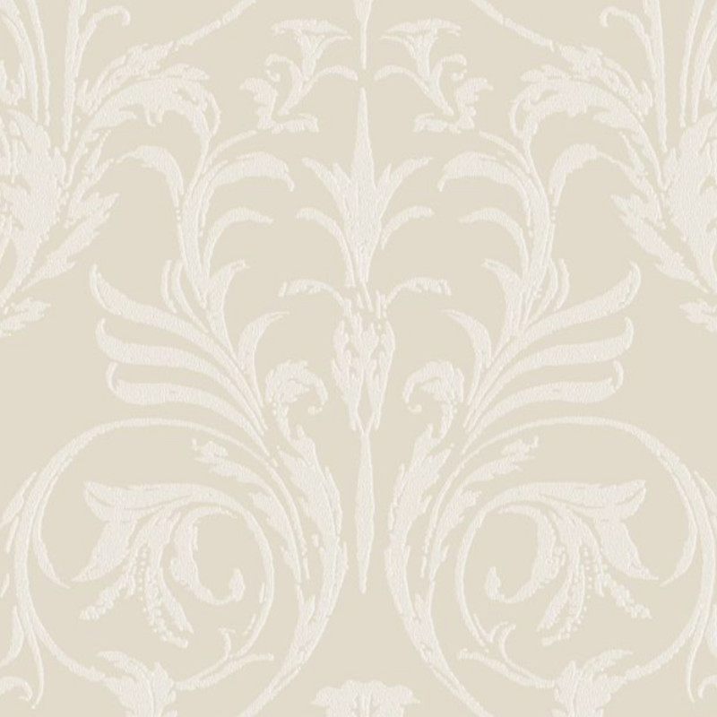 Papier peint intissé baroque blanc TRIANON - Montsegur par Casadeco - 86021218