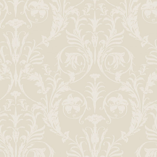 Papier peint intissé baroque blanc TRIANON - Montsegur par Casadeco - 86021218