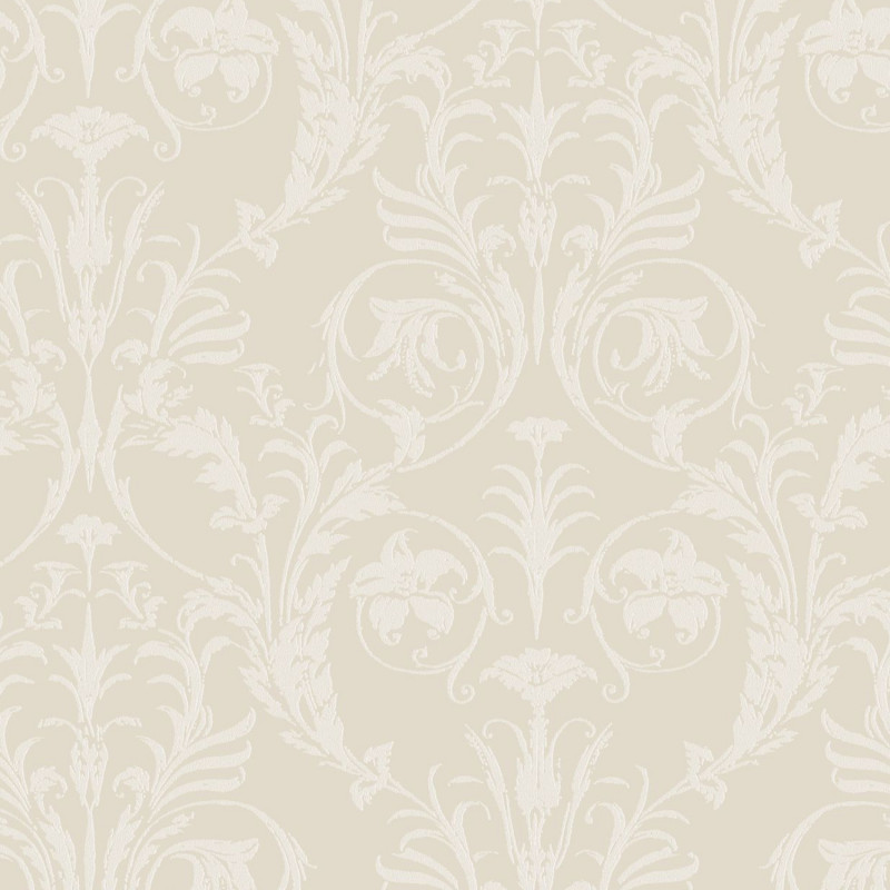 Papier peint intissé baroque blanc TRIANON - Montsegur par Casadeco - 86021218