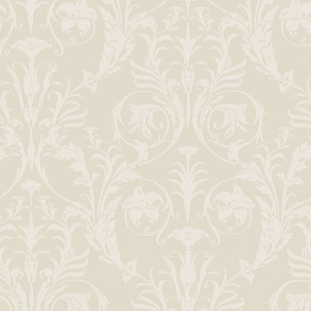 Papier peint intissé baroque blanc TRIANON - Montsegur par Casadeco - 86021218
