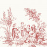 Papier peint intissé toile de jouy rouge SCENE BUCOLIQUE - Fontainebleau par Casadeco - 81518102