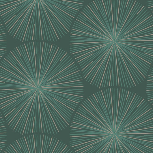 Papier peint intissé géométrique vert et doré OURSIN - Helsinki par Casadeco - 82047118