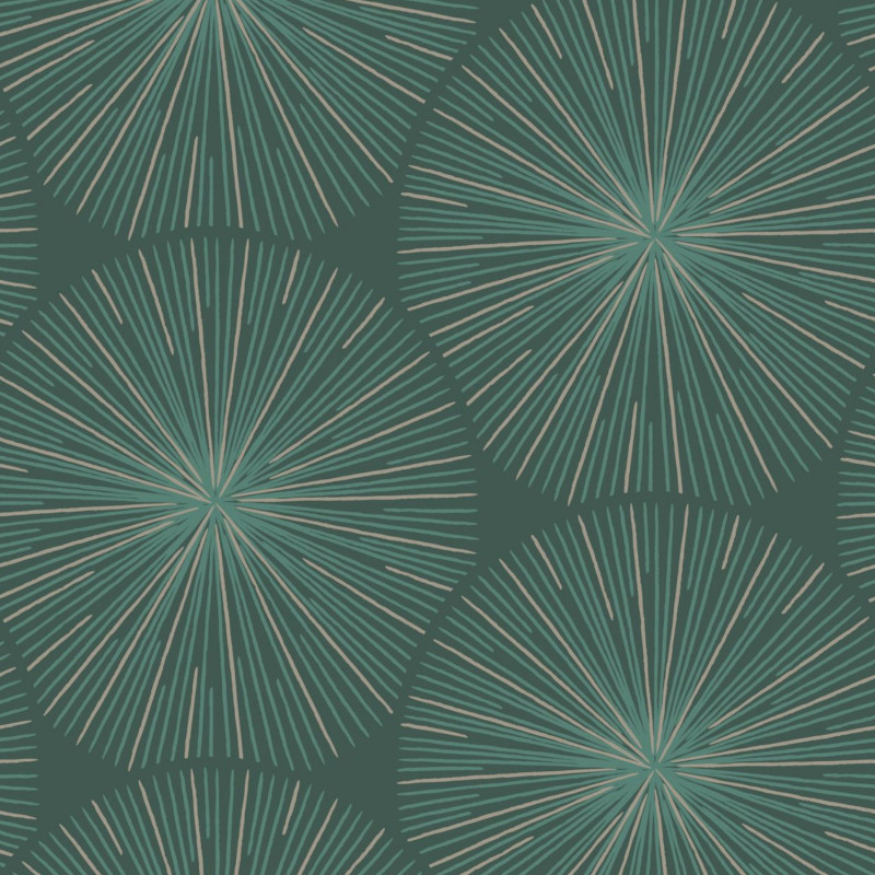 Papier peint intissé géométrique vert et doré OURSIN - Helsinki par Casadeco - 82047118