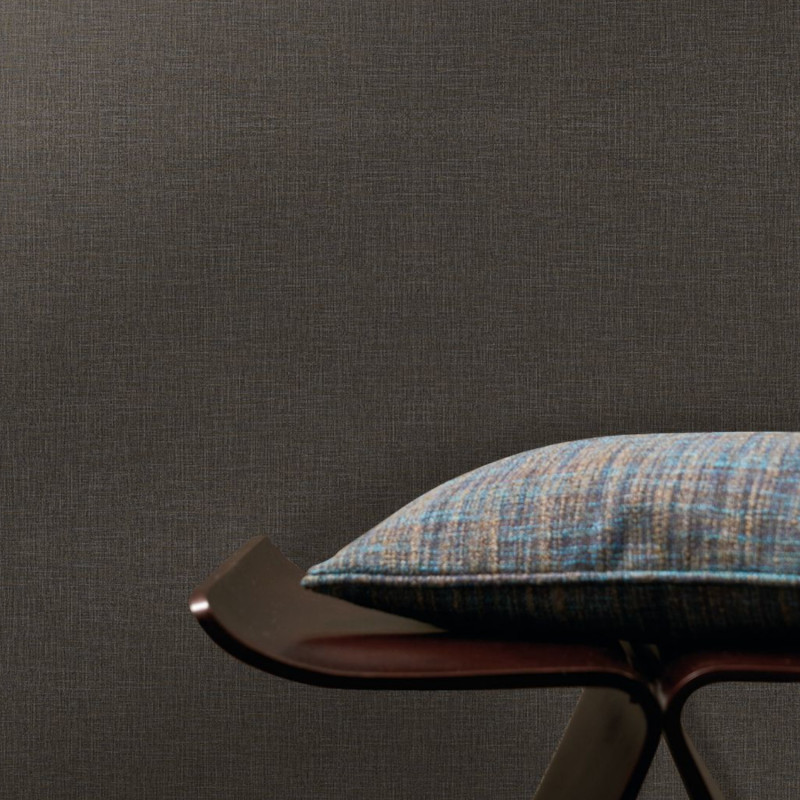 Papier peint vinyle sur intissé uni marron et gris FILIN - La Toile par Casamance - 74562242