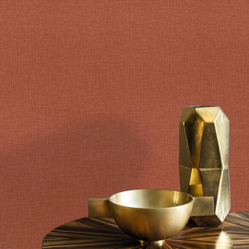 Papier peint vinyle sur intissé uni orange  FILIN - La Toile par Casamance - 74562752
