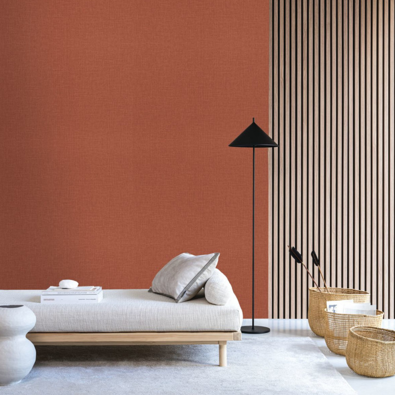 Papier peint vinyle sur intissé uni orange  FILIN - La Toile par Casamance - 74562752