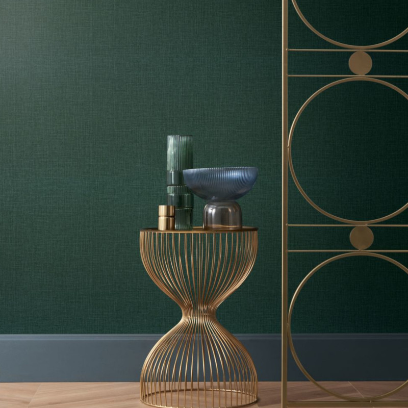 Papier peint vinyle sur intissé uni vert canard  FILIN - La Toile par Casamance - 74563976