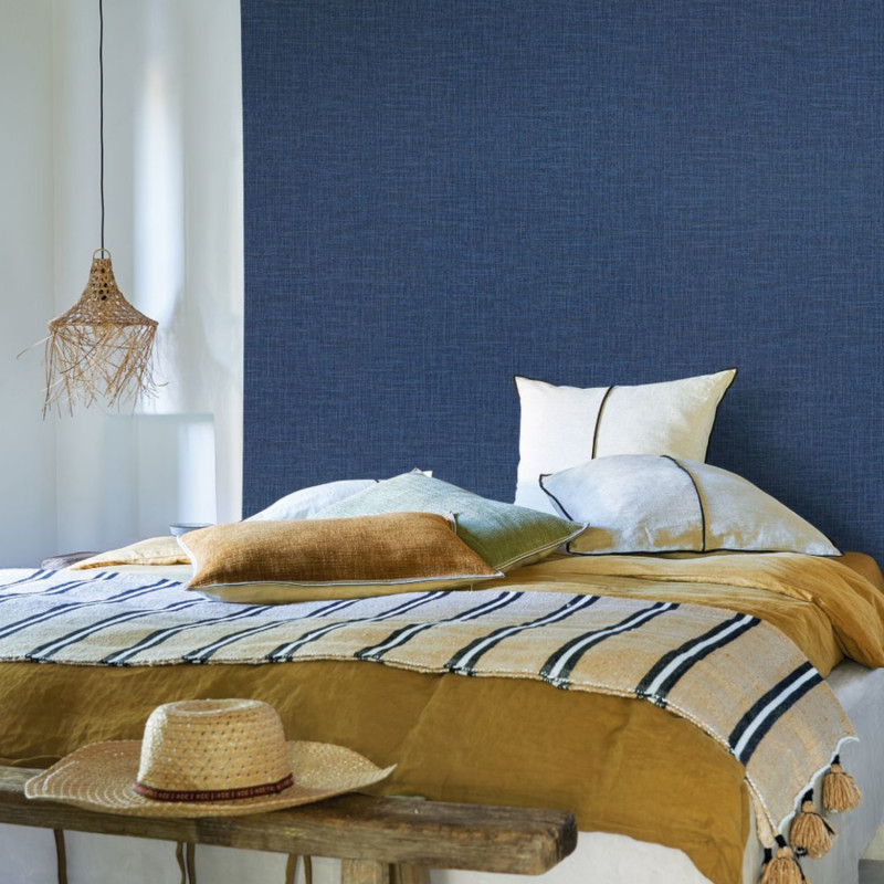 Papier peint vinyle sur intissé uni bleu électrique  FILIN - La Toile par Casamance - 74564894