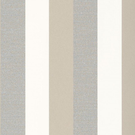 Papier peint intissé géométrique vert de gris et lin irisé PROSE - Misura par Casamance - 74491640