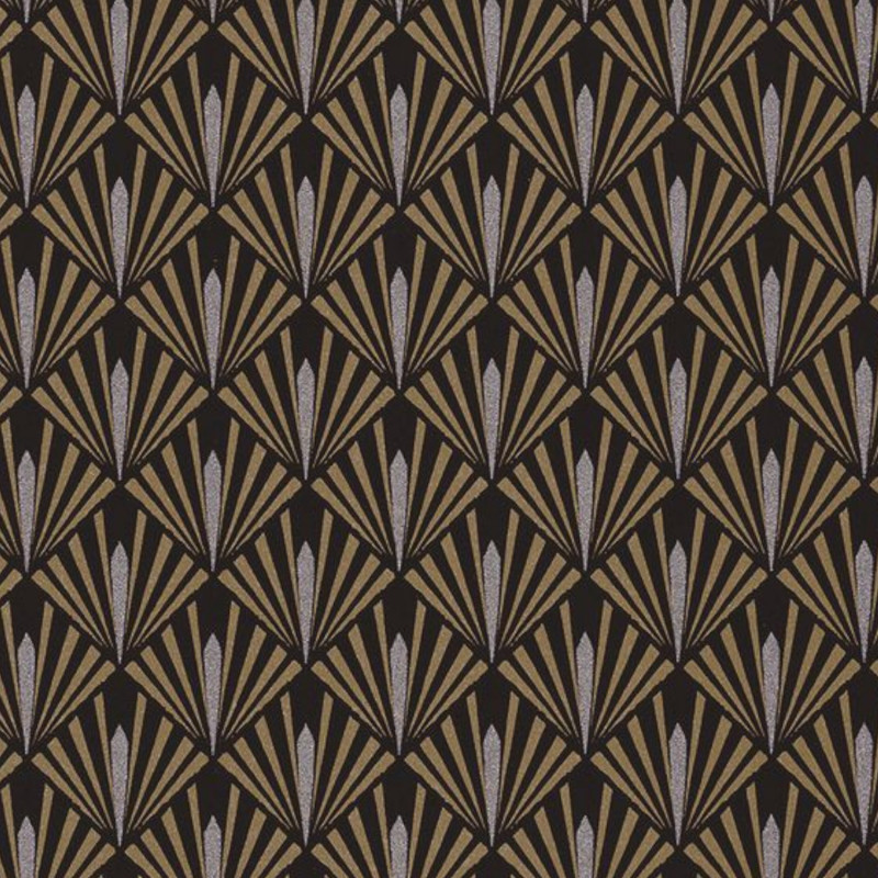 Papier peint intissé géométrique or et argent STEIN - Delta par Casamance - 73921150
