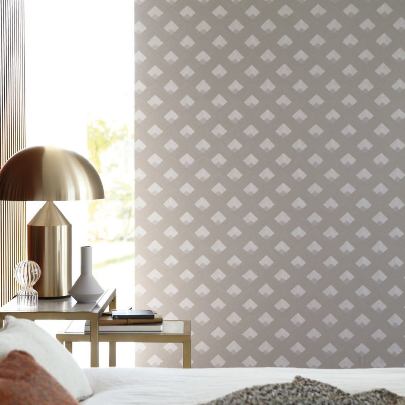 Papier peint intissé géométrique or et argent ONDES - Misura par Casamance - 74470722