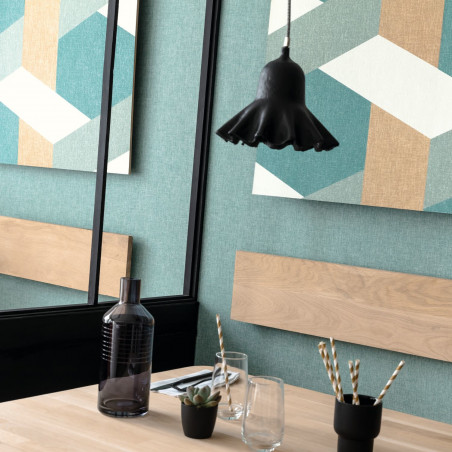 Papier peint vinyle sur intissé uni vert chiné  COLOR BOX - Linen par Caselio - 68527707