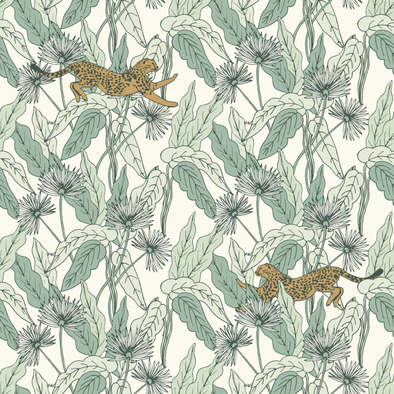 Papier peint intissé végétal vert amande et marron FANTASY WORLD - The Place to Be(d) par Caselio - 101770000