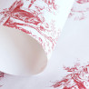 Papier peint intissé toile de jouy rouge SCENE BUCOLIQUE - Fontainebleau par Casadeco - 81518102