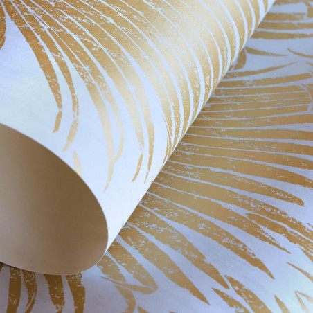 Papier peint intissé feuillage tropical bronze JOSEPHINE - Belle époque par Casadeco - 82312213