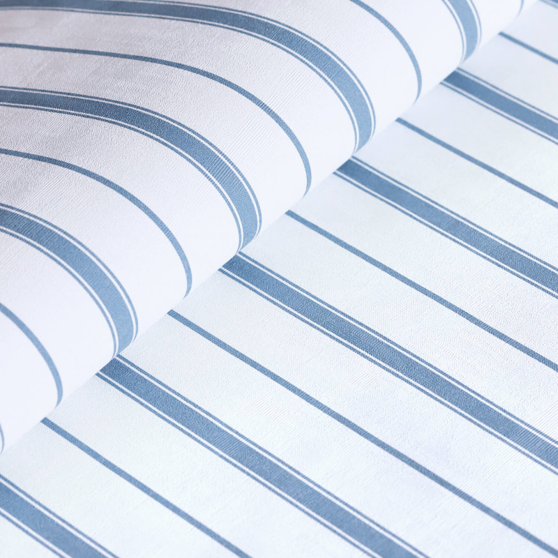 Papier peint vinyle sur intissé rayures bleu LEXINGTON - Rivage par Casadeco - 84046515