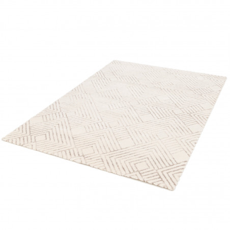Tapis de salon - 120x170cm - Graphique / Géométrique écru et taupe Cocoon par Balta