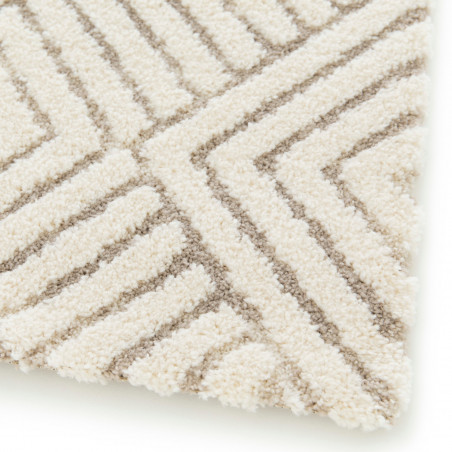 Tapis de salon - 120x170cm - Graphique / Géométrique écru et taupe Cocoon par Balta