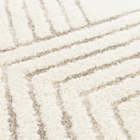 Tapis de salon - 120x170cm - Graphique / Géométrique écru et taupe Cocoon par Balta