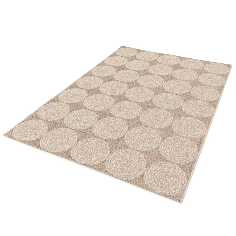 Tapis de salon - 160x230cm - Graphique / Géométrique écru et taupe INDY par Balta