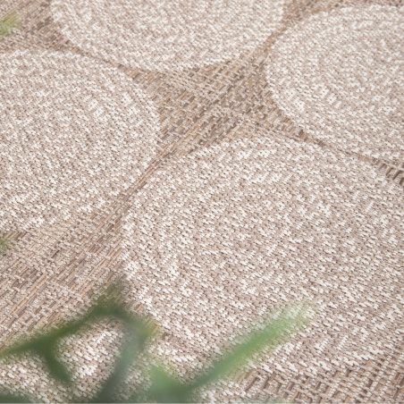 Tapis de salon - 160x230cm - Graphique / Géométrique écru et taupe INDY par Balta