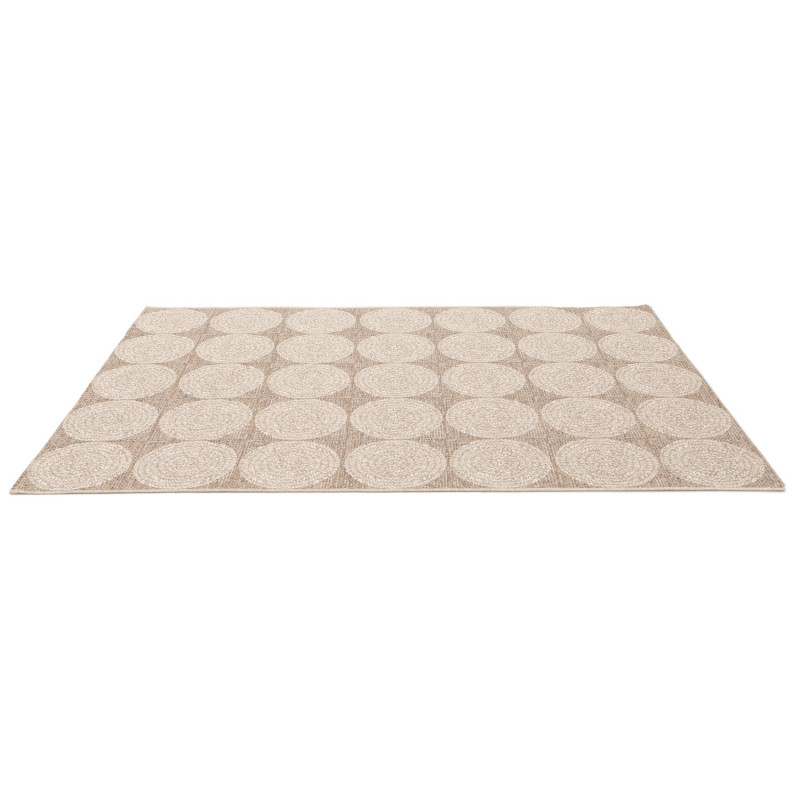 Tapis de salon - 160x230cm - Graphique / Géométrique écru et taupe INDY par Balta