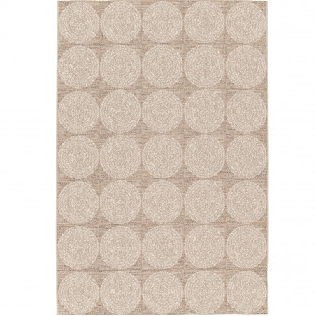 Tapis de salon - 160x230cm - Graphique / Géométrique écru et taupe INDY par Balta