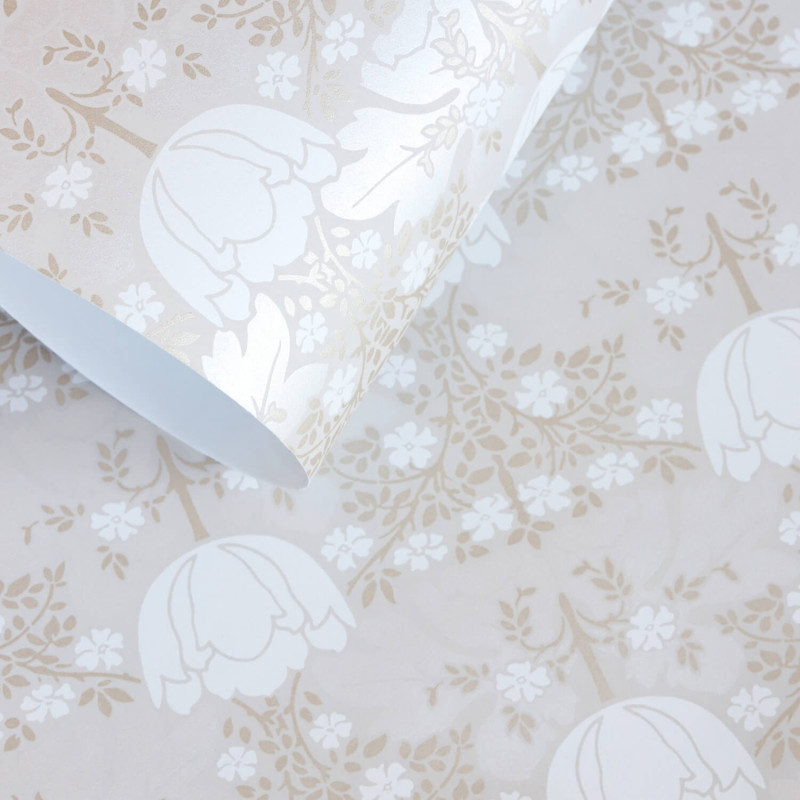 Papier peint intissé arabesques argent et bronze FOXTROT - Belle époque par Casadeco - 82231130