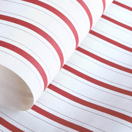 Papier peint intissé rayures rouge et gris RAYURES - Fontainebleau par Casadeco - 81578101