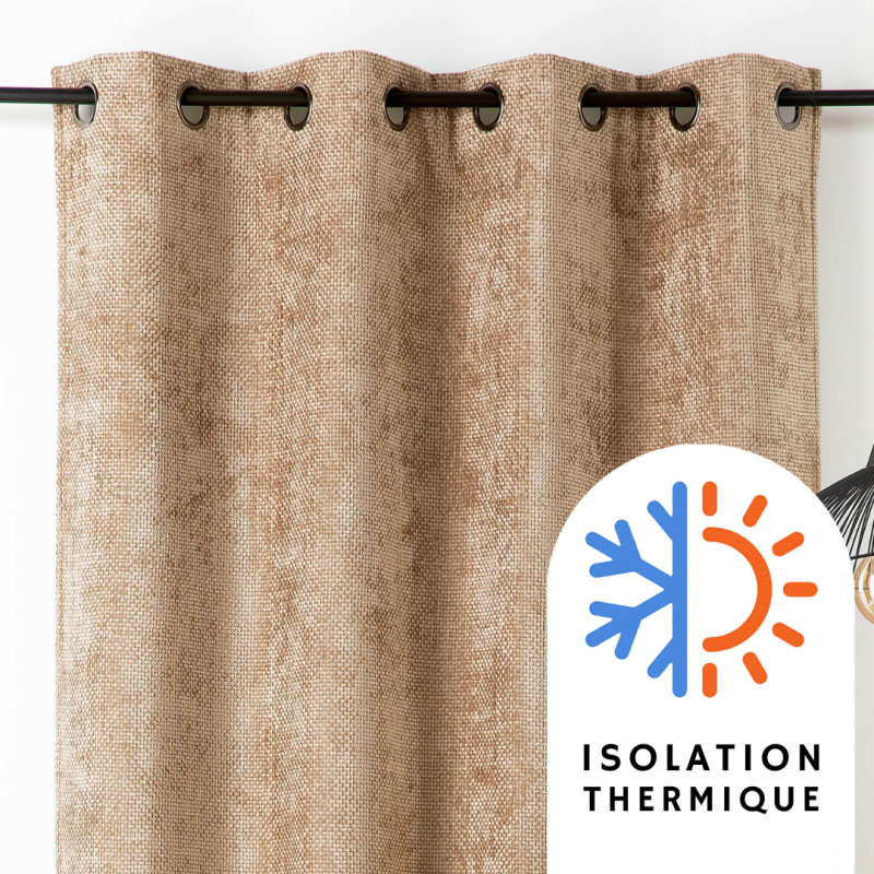Prêt-à-Poser rideau - 135cmx260cm - beige foncé COLORADO par Linder