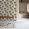 Papier peint vinyle sur intissé végétal beige et noir PALMES -  par Grandeco - 205304
