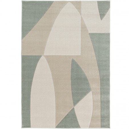 Tapis de salon - 120x170cm - Graphique / Géométrique vert et beige LUNA par Balta