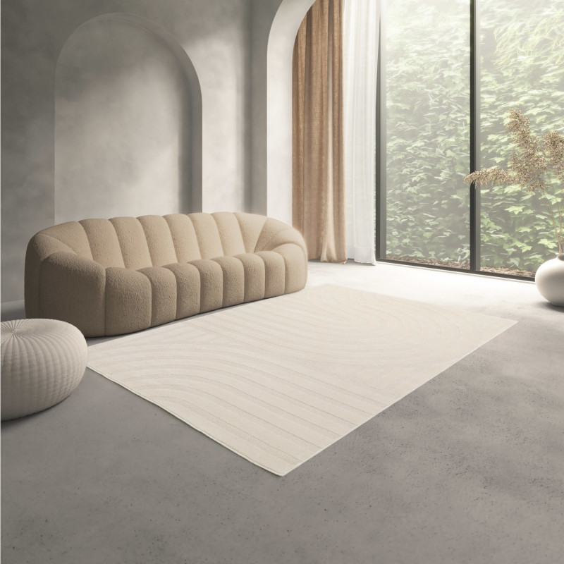 Tapis de salon - 160x230cm - Graphique / Géométrique écru BRERA par Balta