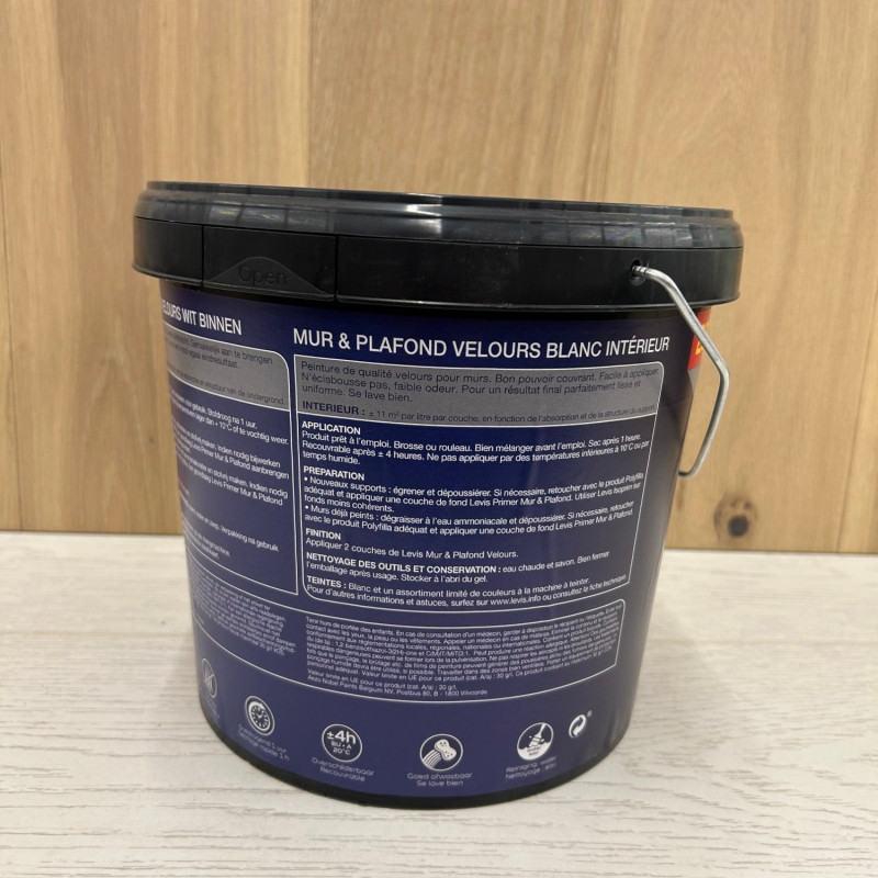 Peinture mur et plafond 4+1L gratuit blanc velours - Exclusive par Levis