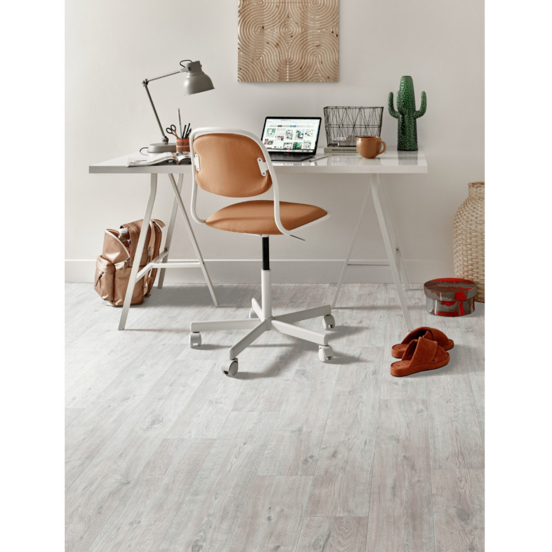 Sol Vinyle/PVC - 4m - parquet  blanc et beige ANAPURNA 506 -Texmark par IVC