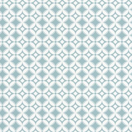 Papier peint intissé graphique bleu pastel et blanc TIENS TOI A CARREAUX - Smile par Caselio - 69806202