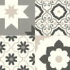 Sol Vinyle/PVC - 3m - carreaux de ciment noir, gris et beige  et blanc CARTAGENA 535 Essential  Texas par IVC